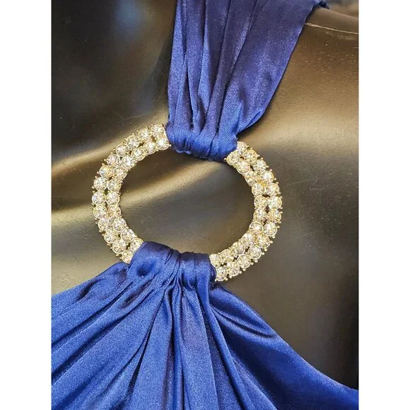 Adrianna Papell Royal Blue Charmeuse One Shoulder - Picture 3 of 4